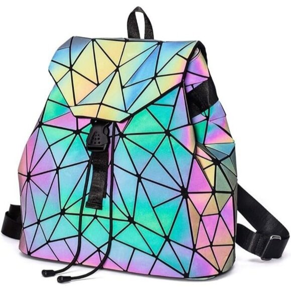 Geometric Backpack Luminous Backpacks Holographic Reflective Bag main image 5
